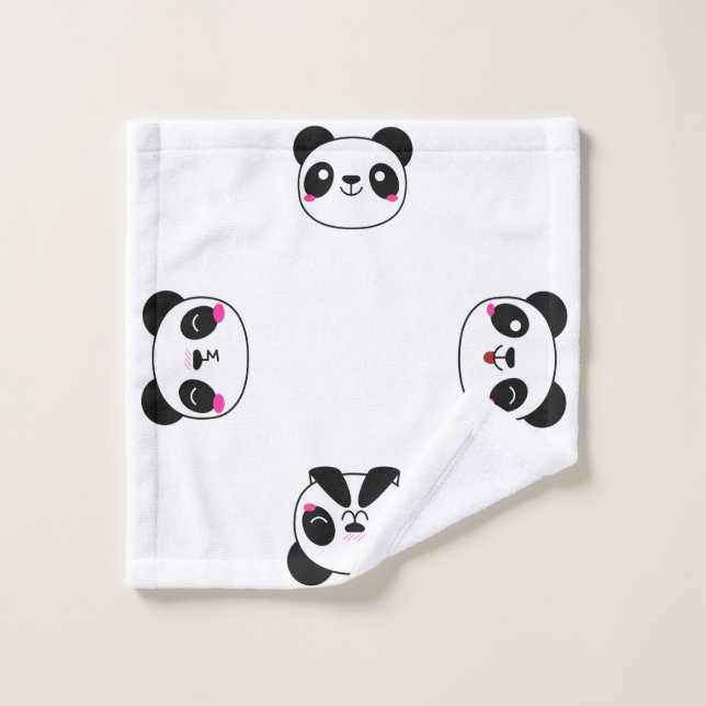 Serviette de Bath d'Emoji de panda (Gant de toilette)