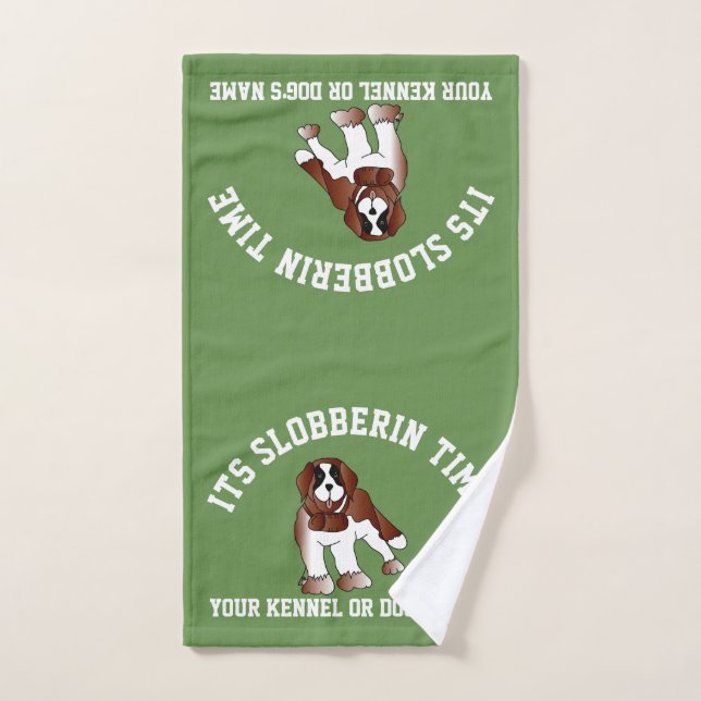 Serviette de bave de St Bernard votre texte et (Serviette à main)
