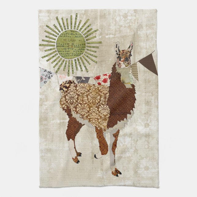 Serviette de blanc de soleil de lama (Vertical)