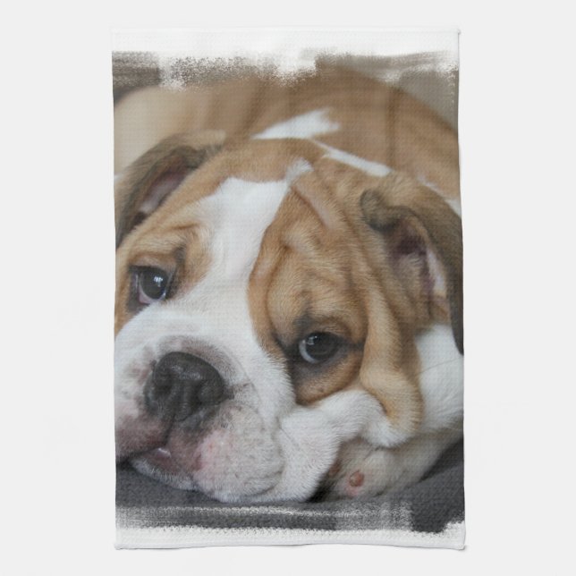 Serviette de bouledogue de sommeil (Vertical)