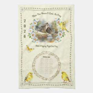 Serviette de calendrier 2026 Cuisine Prière Maison