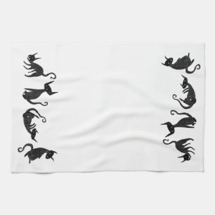Serviette de chat noir