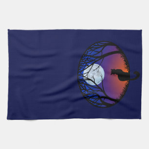 Serviette de chat Noir Chat Art Serviettes de thé