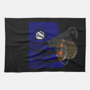 Serviette de chat Noir Serviettes de thé de chat É