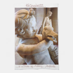 Serviette de citation d'Aristote de sculpture en