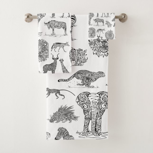 Serviette de conception de la faune africaine (En situation)