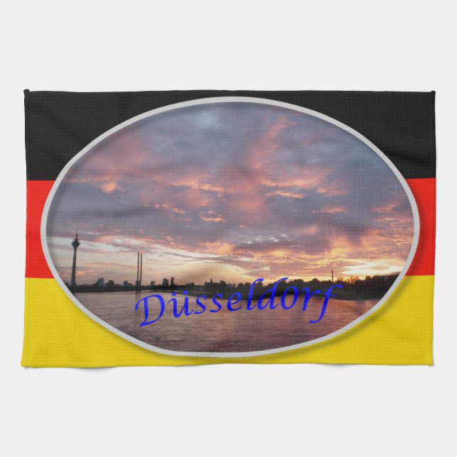 Serviette de coucher du soleil de Dusseldorf (Horizontal)
