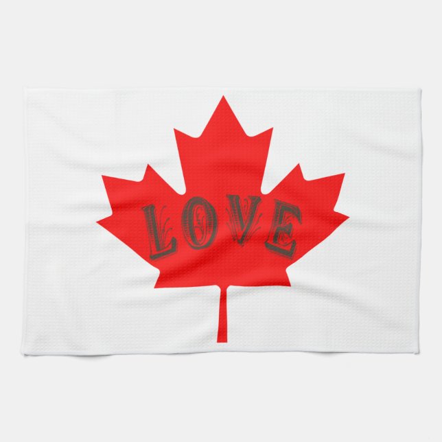 Serviette de coutume d'amour de feuille d'érable (Horizontal)