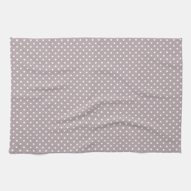 Serviette de cuisine 16x24 points Crème violette (Horizontal)