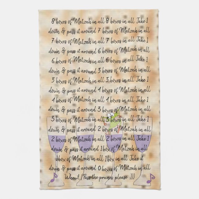 Serviette de cuisine "8 boîtes de Matzah en tout" (Vertical)