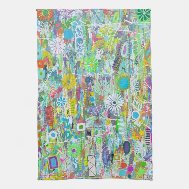 Serviette de cuisine à fleurs (Vertical)