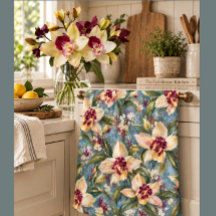 Serviette de cuisine à fleurs Orchidée Élégante | 