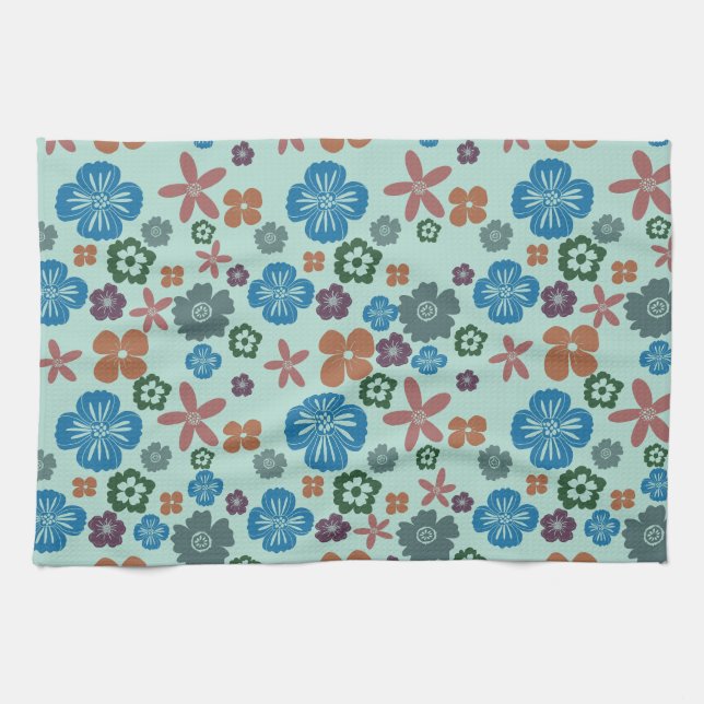 Serviette de cuisine à motifs floraux / serviette  (Horizontal)