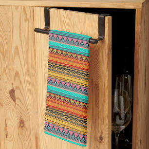 Serviette de cuisine à rayures aztèques