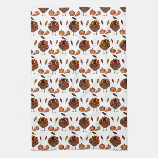 Serviette de cuisine à thème Thanksgiving (blanc)