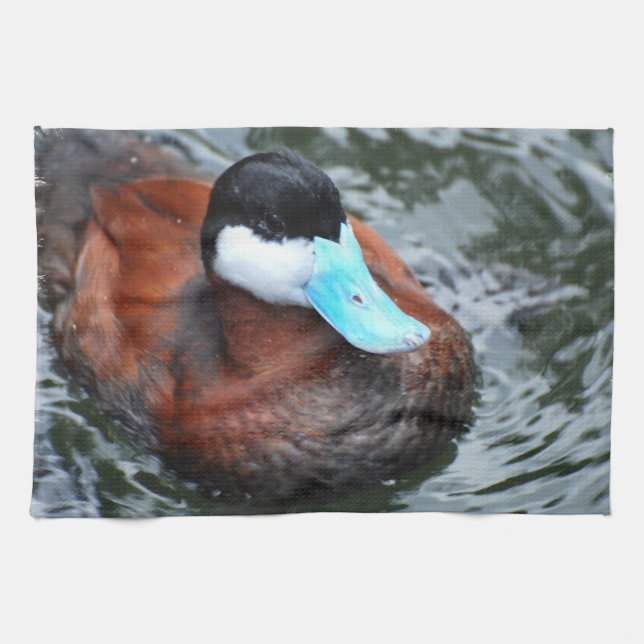 Serviette de cuisine affichée par bleu de canard (Horizontal)