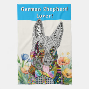 Serviette de cuisine allemande berger chien