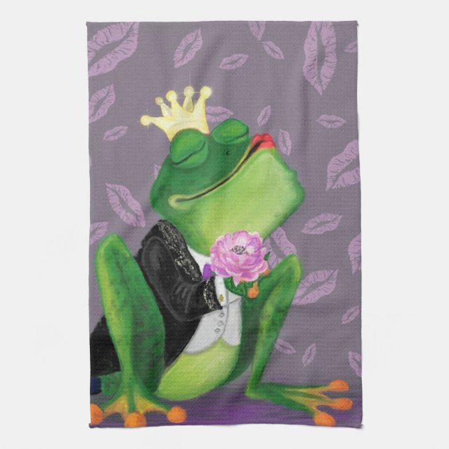 Serviette de cuisine amusante avec Prince à la gre (Vertical)