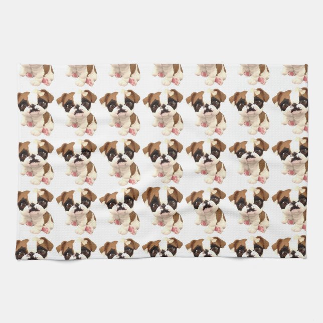 Serviette de cuisine anglaise de bouledogue (Horizontal)