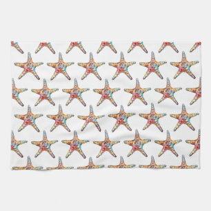 Serviette de cuisine arc-en-ciel de poisson étoilé