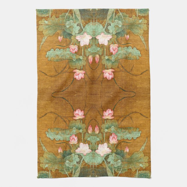 Serviette de cuisine asiatique de jardin de l'eau (Vertical)