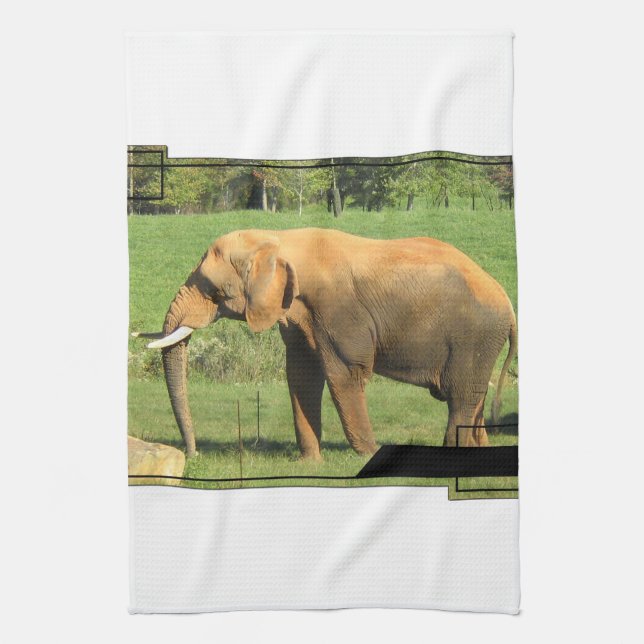 Serviette de cuisine asiatique d'éléphants (Vertical)