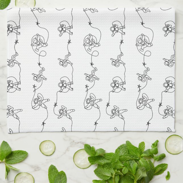 Serviette de cuisine astronaute (Plié)