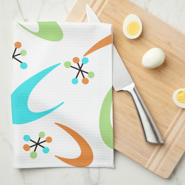 Serviette de cuisine atomique du milieu du siècle (Quart Plié)