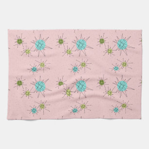 Serviette de cuisine atomique iconique rose de