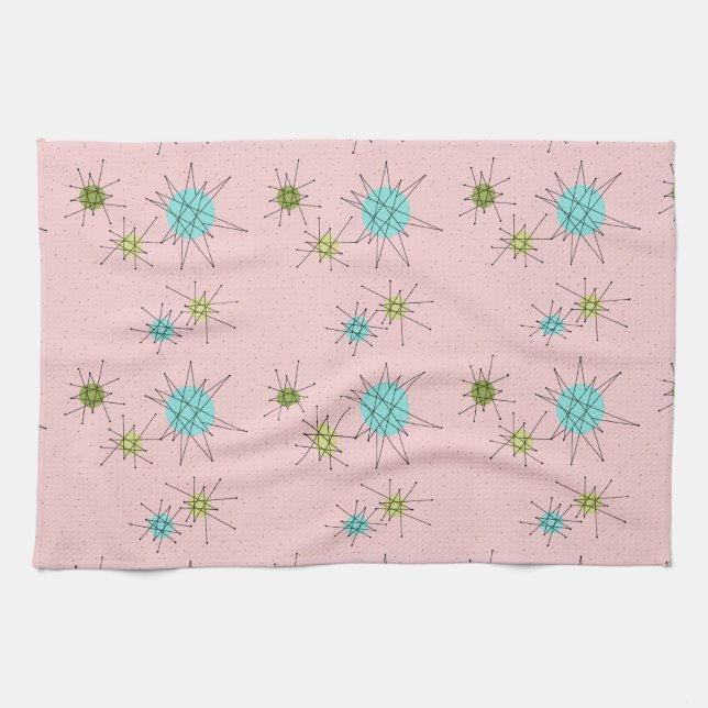 Serviette de cuisine atomique iconique rose de (Horizontal)