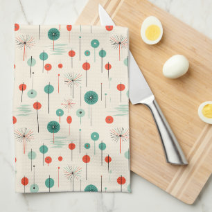 Serviette de cuisine atomique rouge et verte de No
