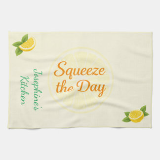 Serviette de cuisine au citron personnalisée "Sque