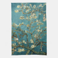 Serviette de cuisine aux amandes en fleurs