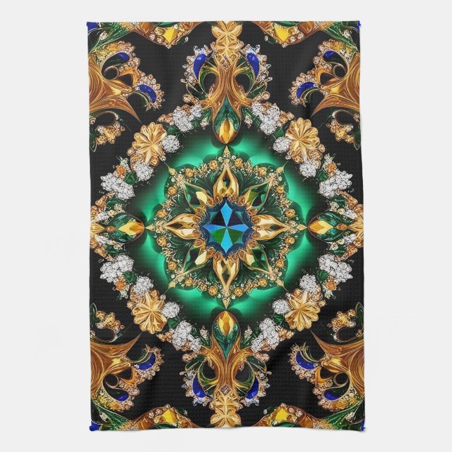 Serviette de cuisine aux couleurs brésiliennes Des (Vertical)