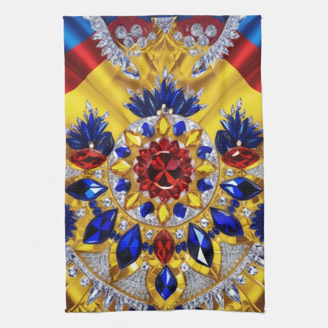 Serviette de cuisine aux couleurs roumaines Design (Vertical)