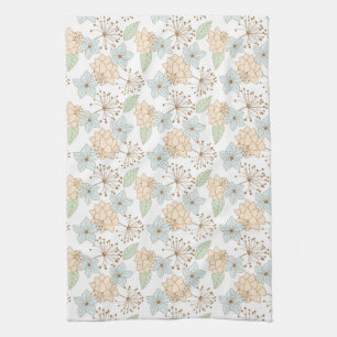 serviette de cuisine aux fleurs de printemps