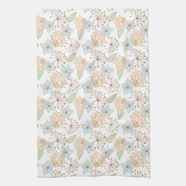 serviette de cuisine aux fleurs de printemps (Vertical)