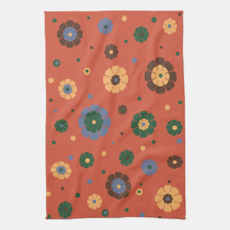 Serviette de cuisine aux fleurs rétro