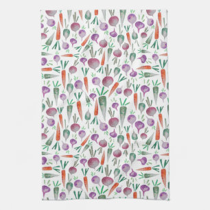 Serviette de cuisine avec betterave & carotte Desi