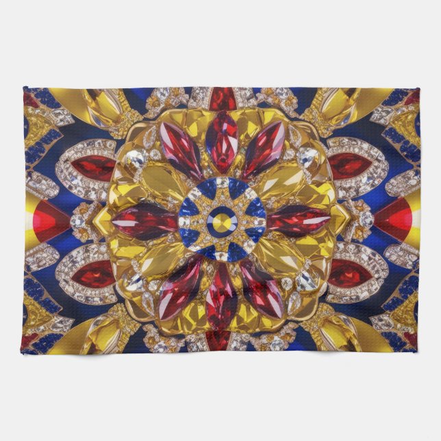 Serviette de cuisine avec Colombie Couleurs Design (Horizontal)