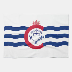 Serviette de cuisine avec Drapeau de Cincinnati Ci