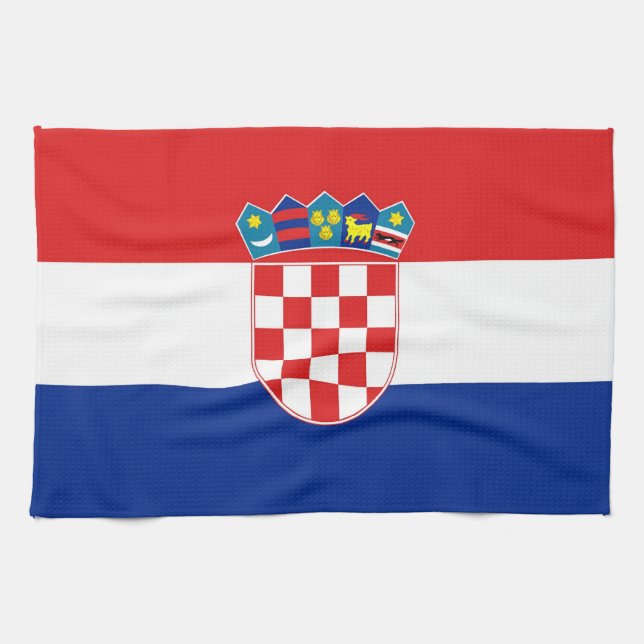 Serviette de cuisine avec Drapeau de Croatie (Horizontal)