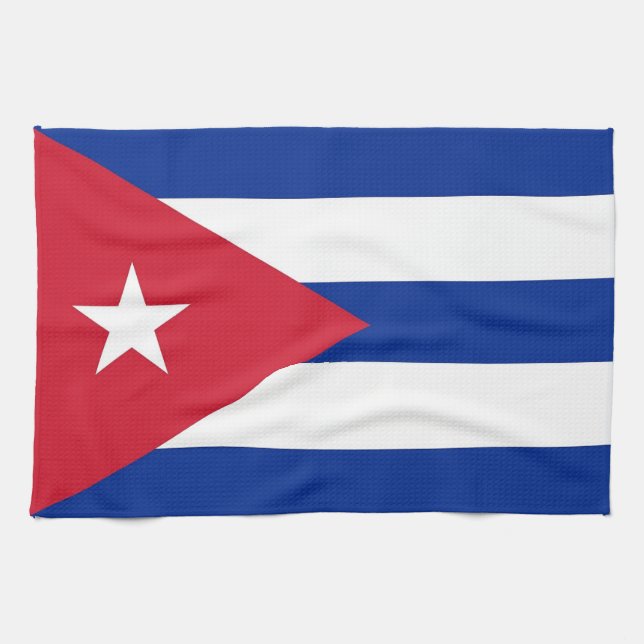 Serviette de cuisine avec Drapeau de Cuba (Horizontal)