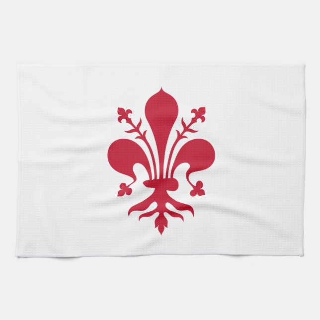 Serviette de cuisine avec Drapeau de Florence, Ita (Horizontal)