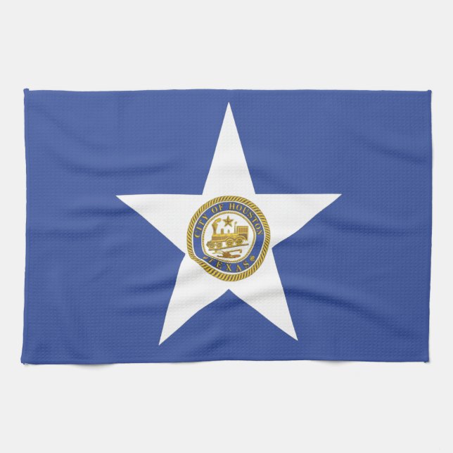 Serviette de cuisine avec Drapeau de Houston, État (Horizontal)