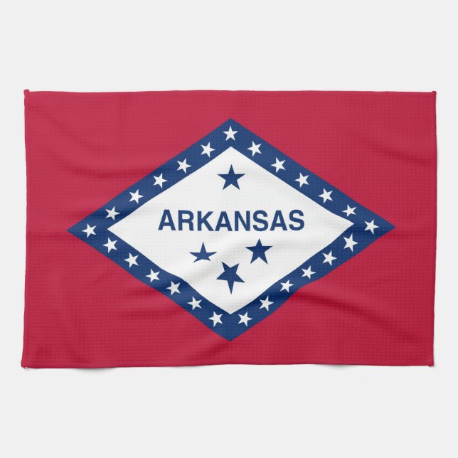 Serviette de cuisine avec Drapeau de l'Arkansas, U (Horizontal)