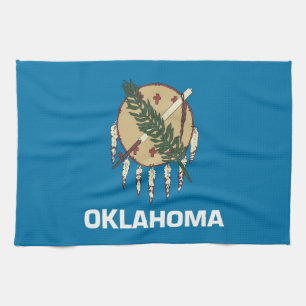 Serviette de cuisine avec Drapeau de l'Oklahoma, É