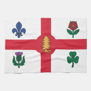 Serviette de cuisine avec drapeau de Montréal, Can
