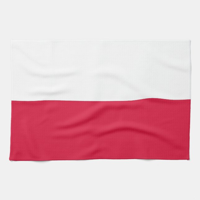 Serviette de cuisine avec Drapeau de Pologne (Horizontal)