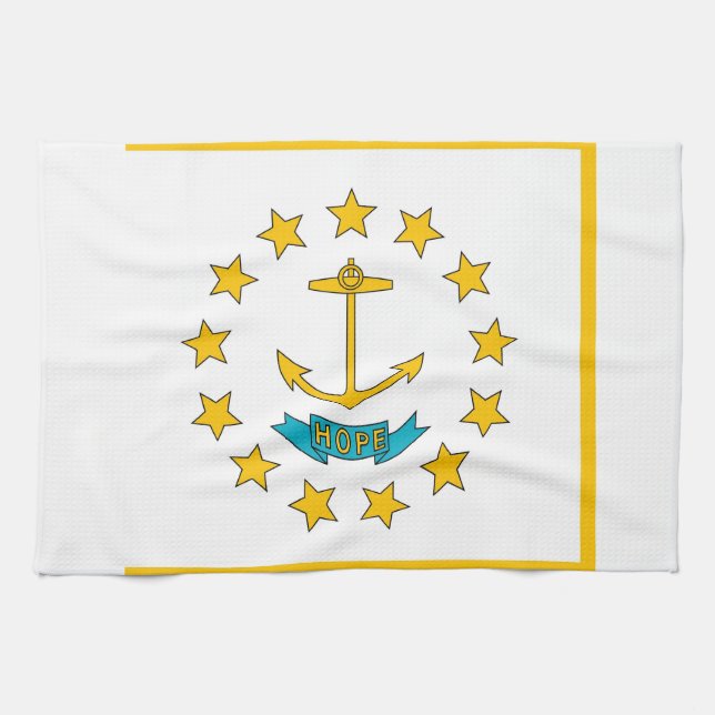 Serviette de cuisine avec Drapeau de Rhode Island, (Horizontal)
